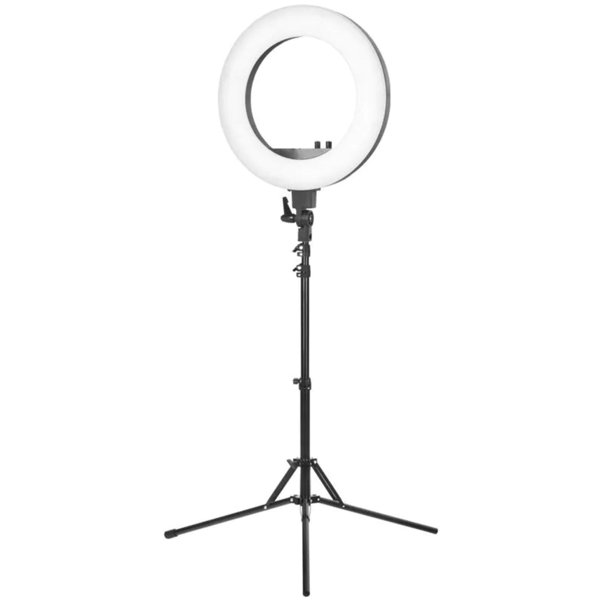 Lampada LED Ring Light 18" con Stativo 48W - Nero