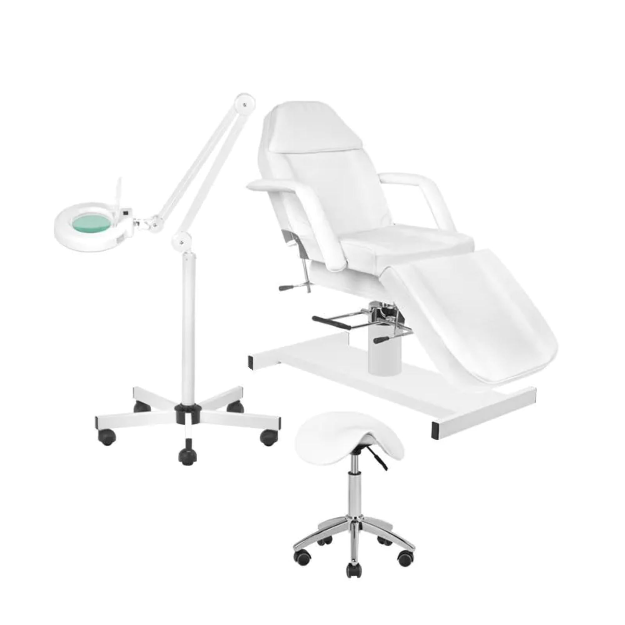 Set con Poltrona Lettino 210 e Lampada LED S5 con Lente e Sgabello 302