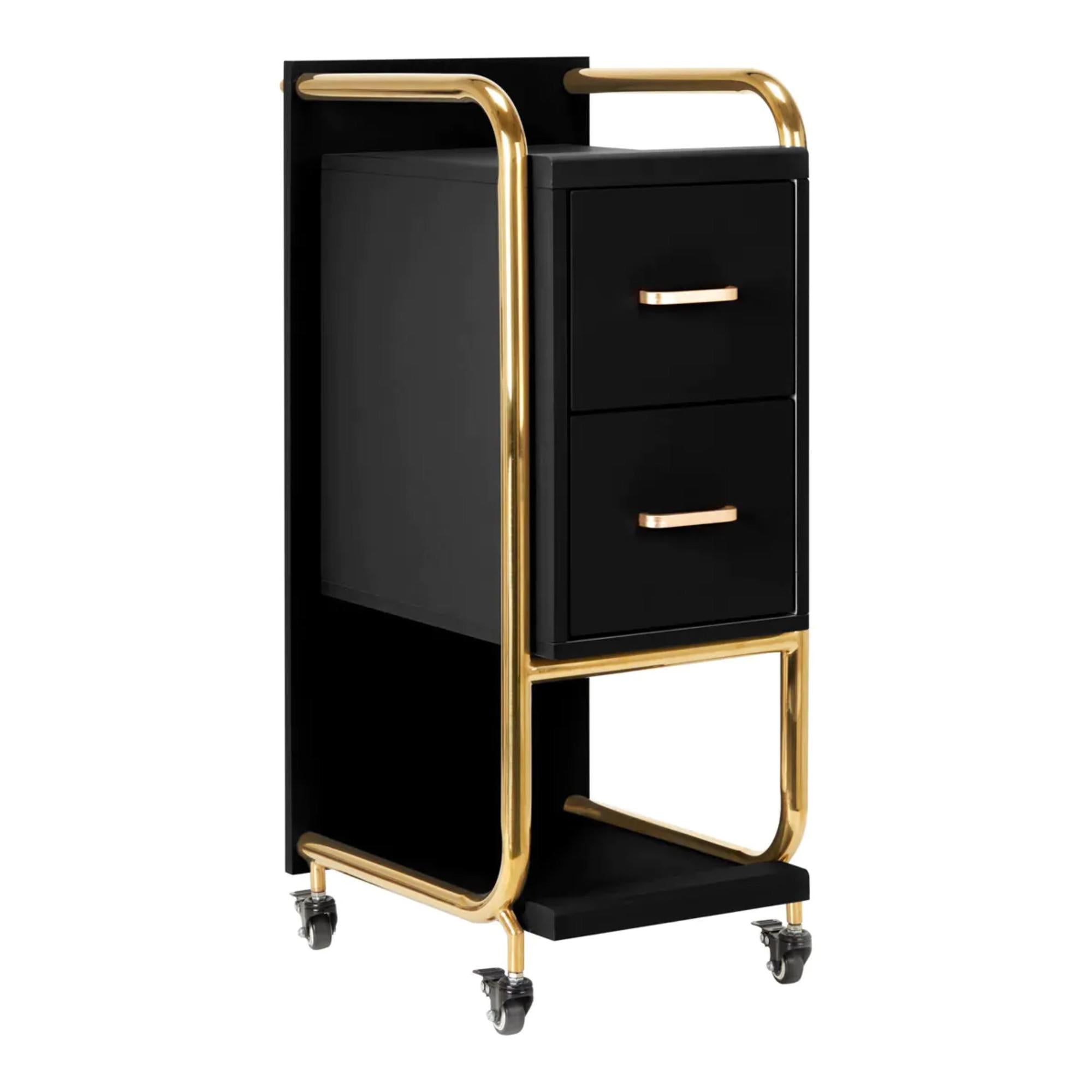 Gabbiano Carrello Porta Attrezzi Solo Parrucchiere - Nero Oro