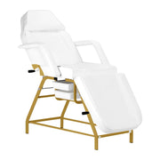 Poltrona Lettino 557G con Vassoi - Bianco Oro