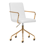 Poltrona QS-OF211G con Rotelle - Grigio Chiaro Oro