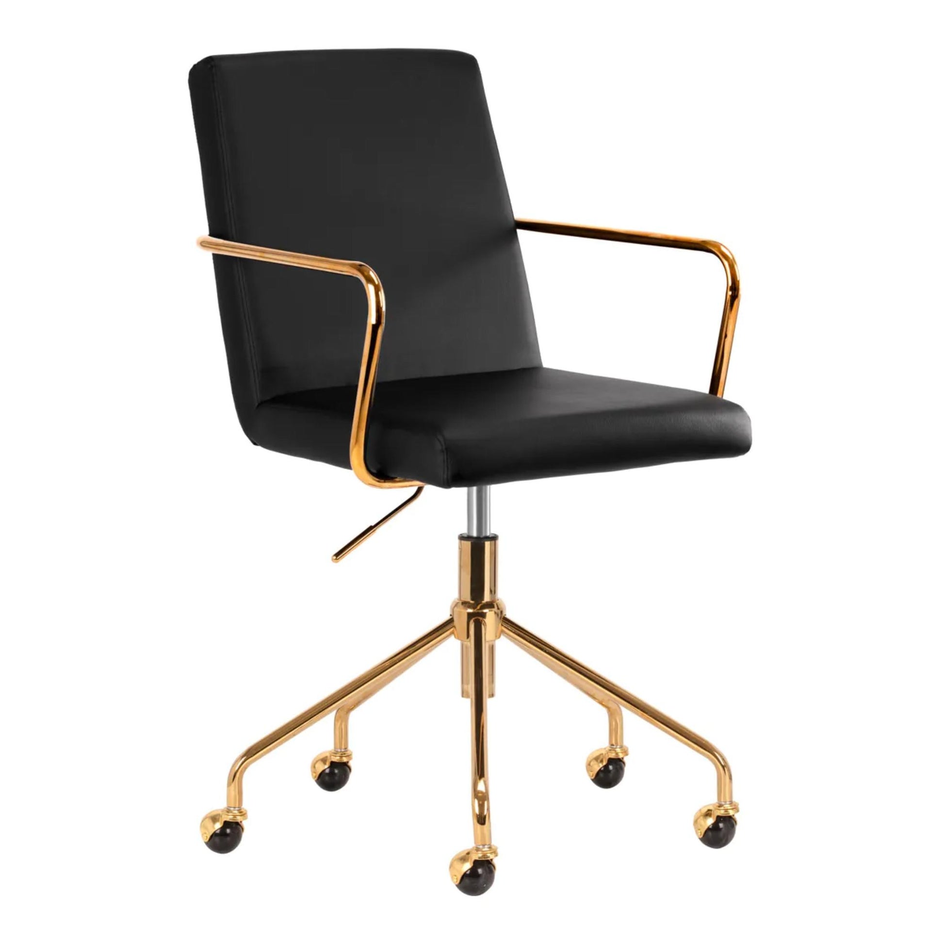 Poltrona QS-OF211G con Rotelle - Nero Oro