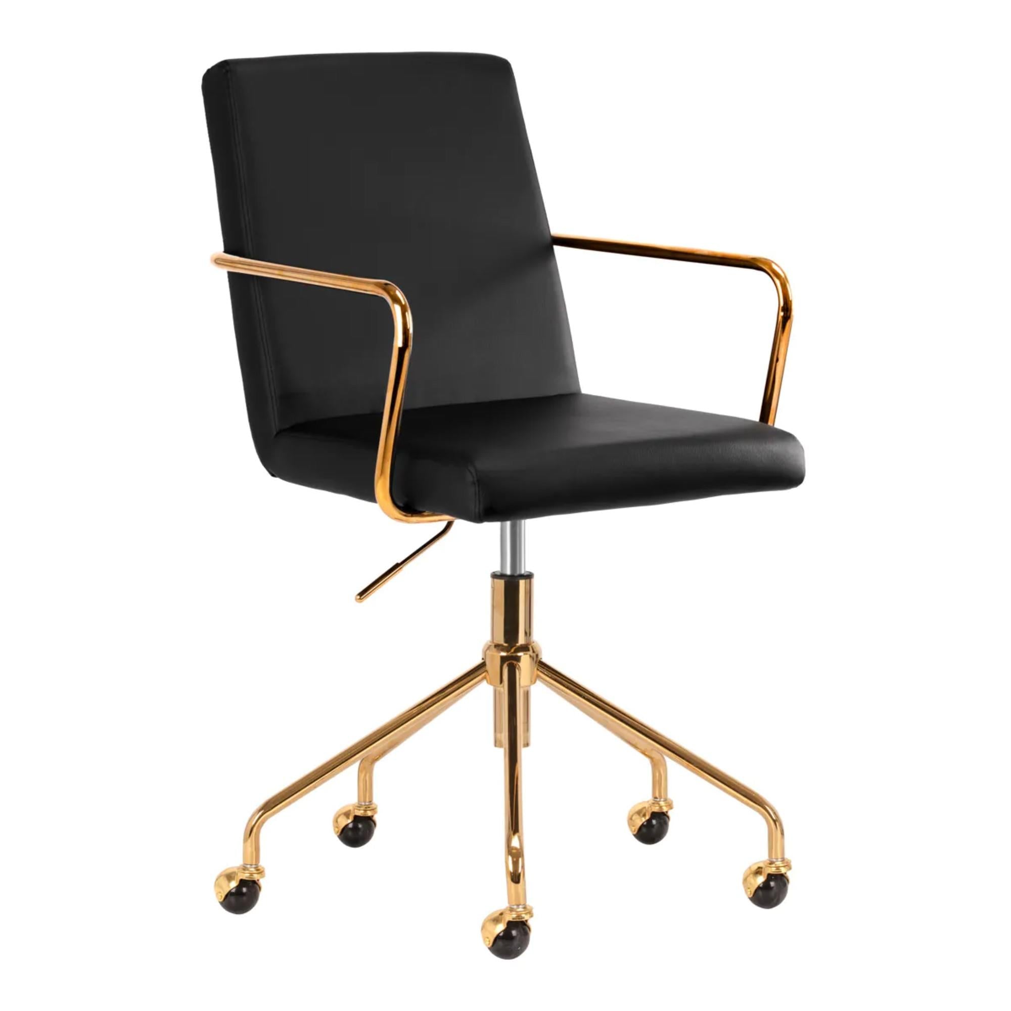 Poltrona QS-OF211G con Rotelle - Nero Oro