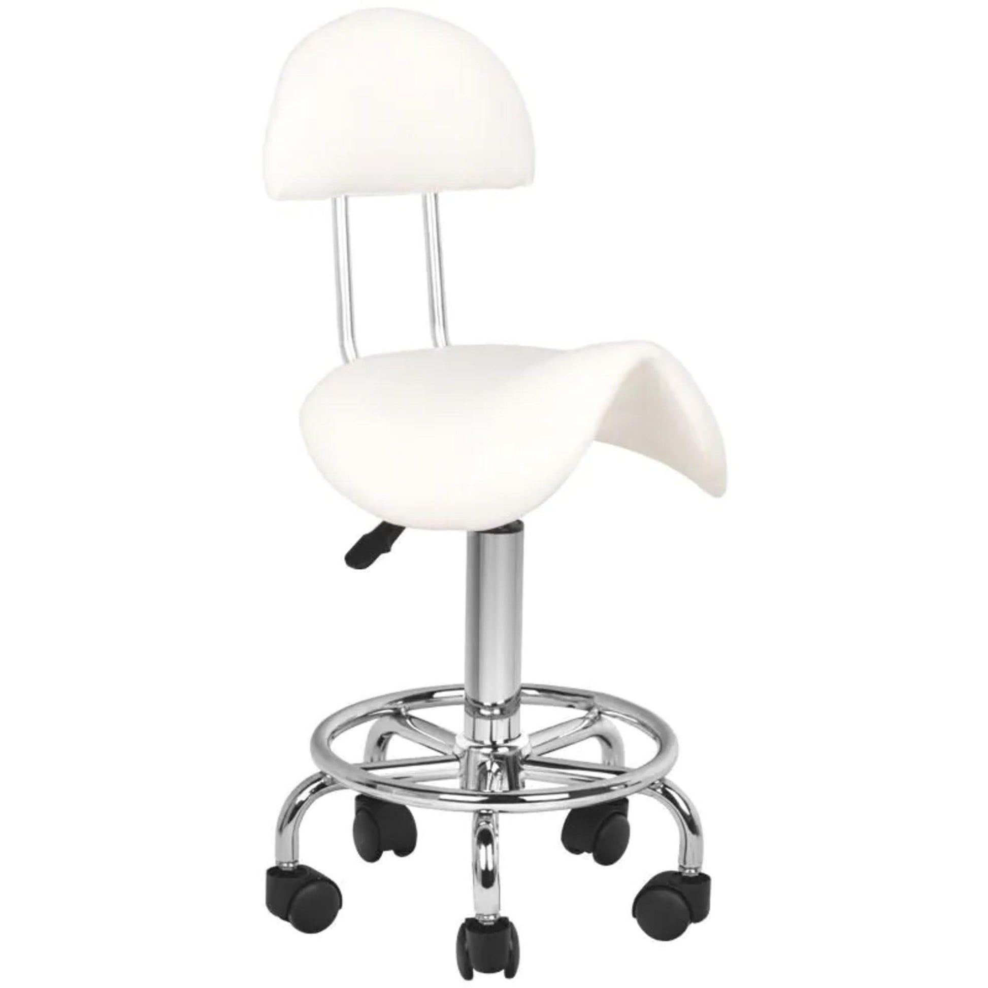 Sgabello 6001 con Rotelle - Bianco