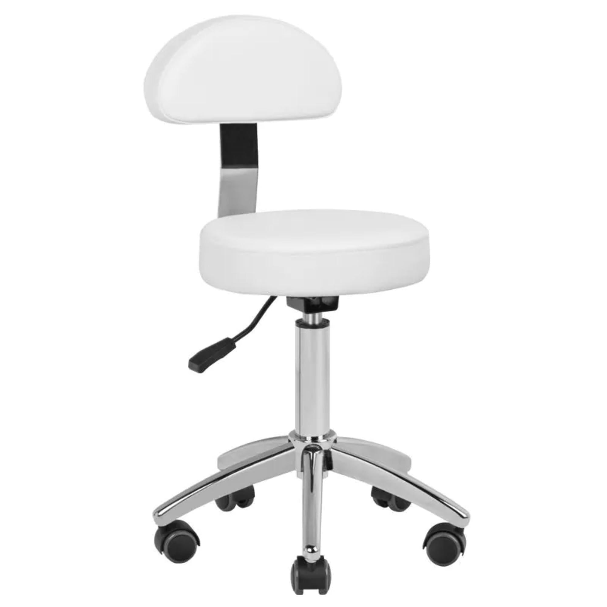 Sgabello AM-304 con Rotelle - Bianco