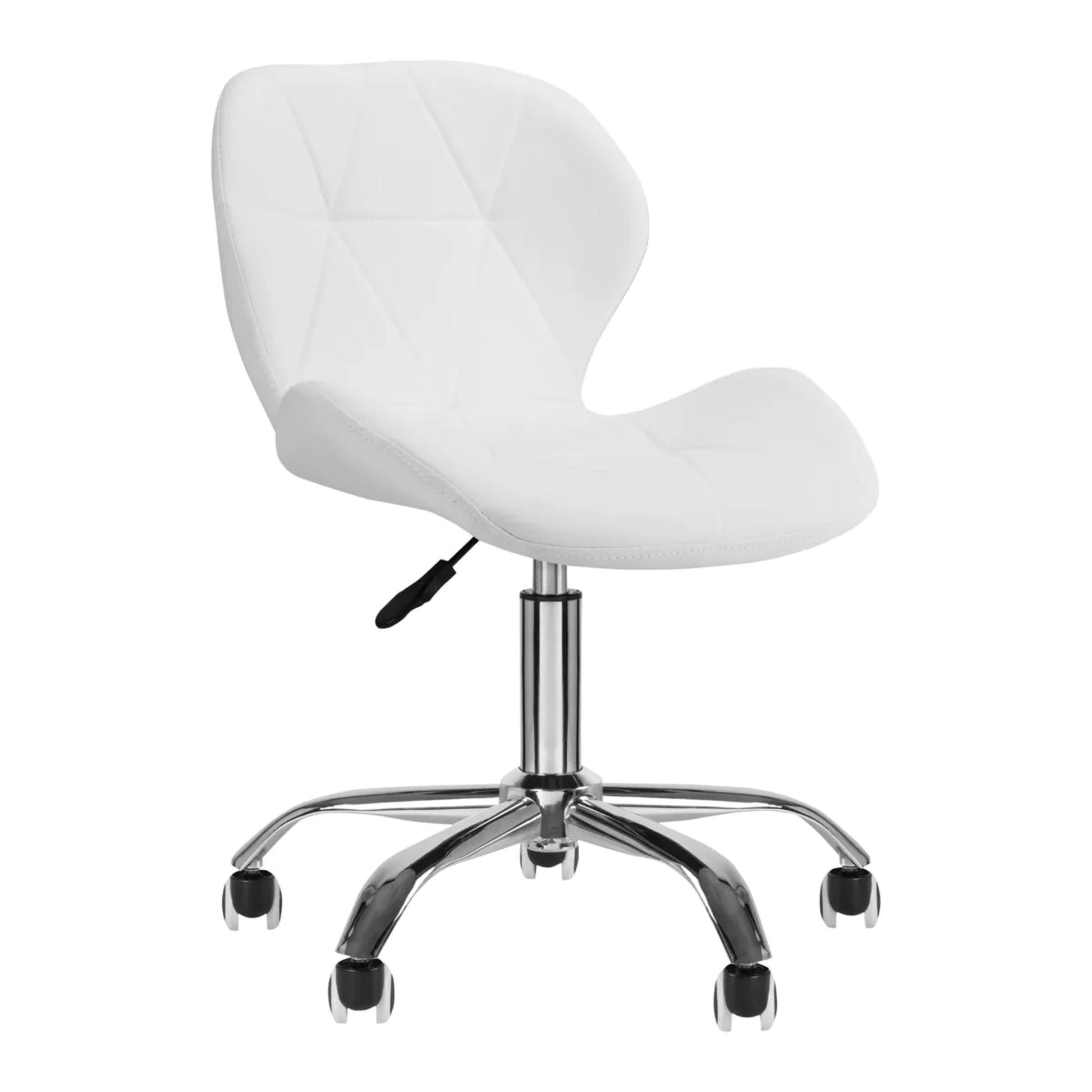 Sgabello QS-06 con Rotelle - Bianco