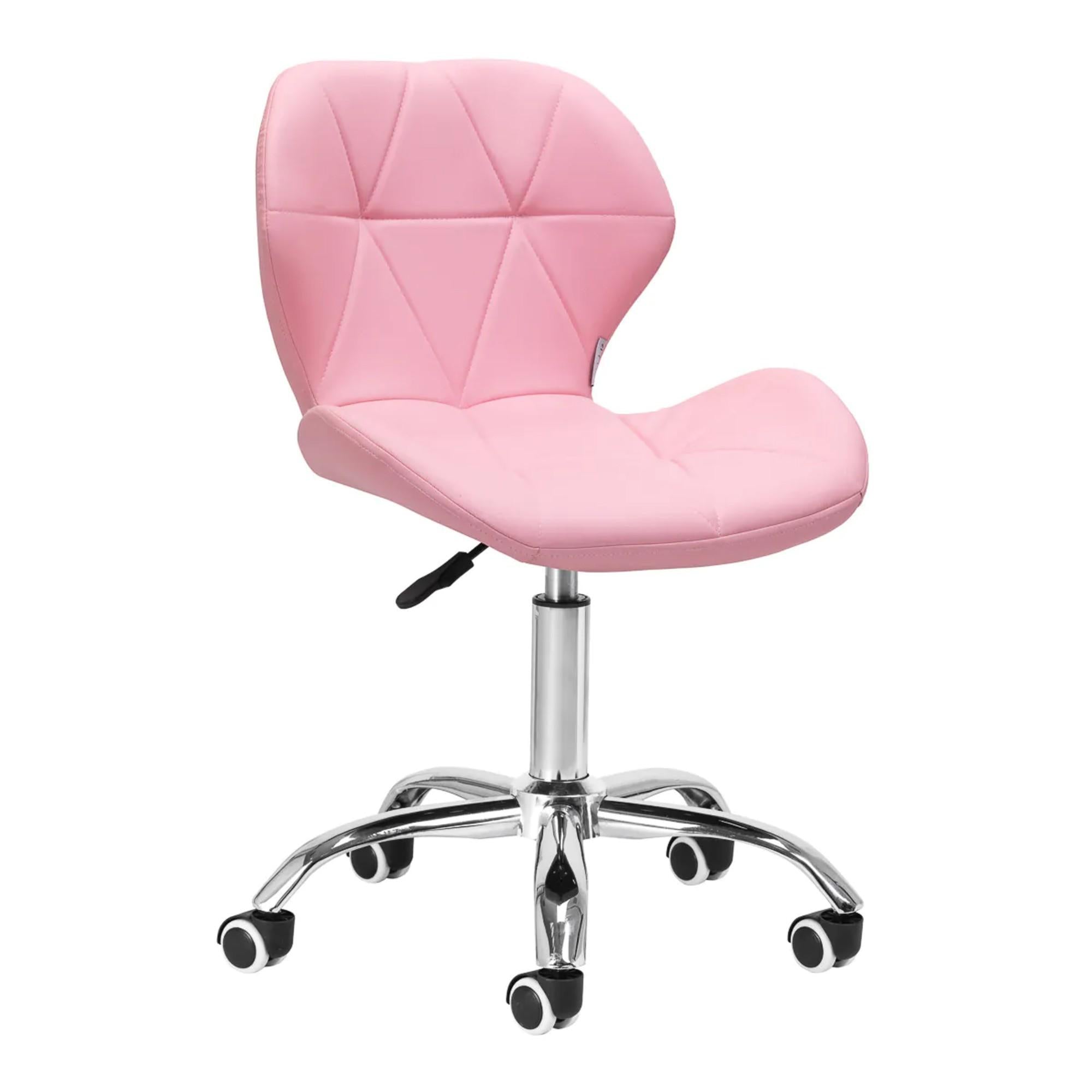 Sgabello QS-06 con Rotelle - Rosa