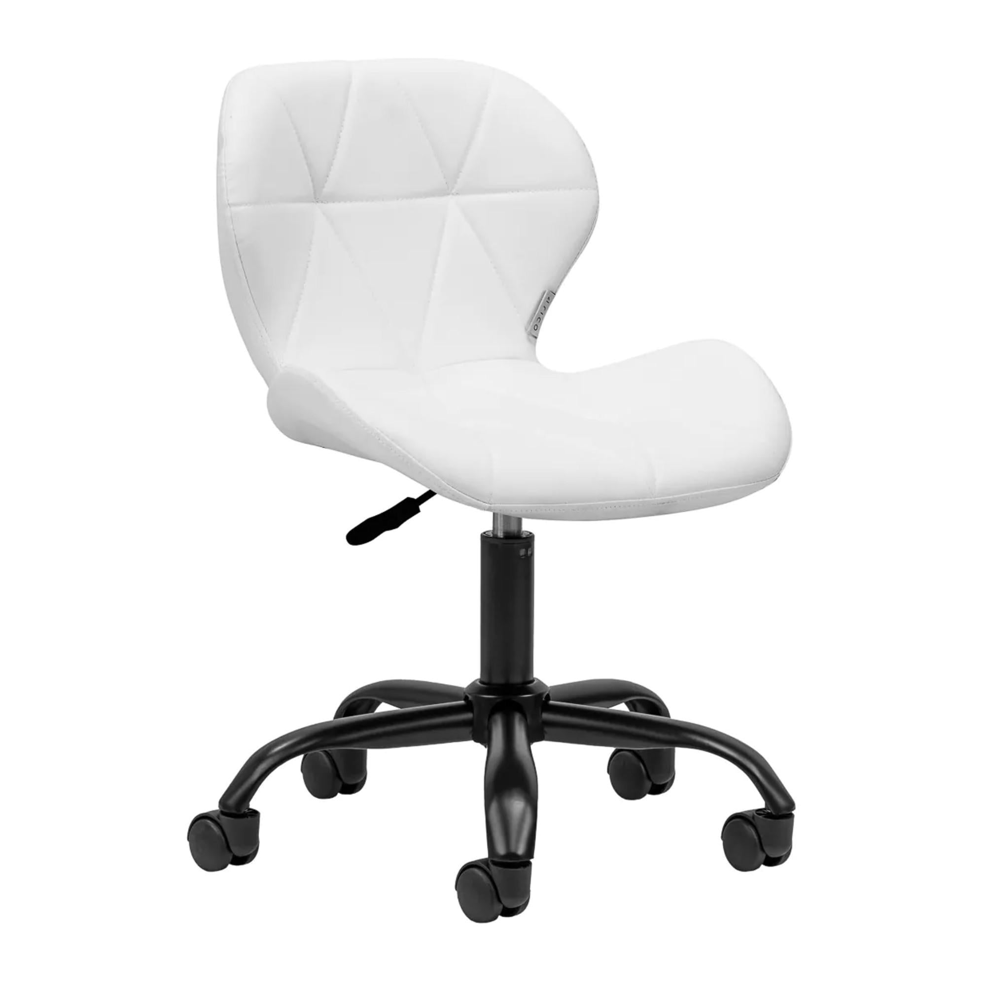 Sgabello QS-06B con Rotelle - Nero Bianco