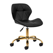 Sgabello QS-06G con Rotelle - Nero Oro