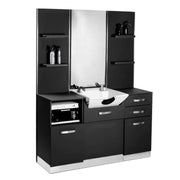 Gabbiano Lavaggio con Specchiera B085W per Parrucchiere - Nero