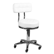 Sgabello AM-877 con Rotelle - Bianco