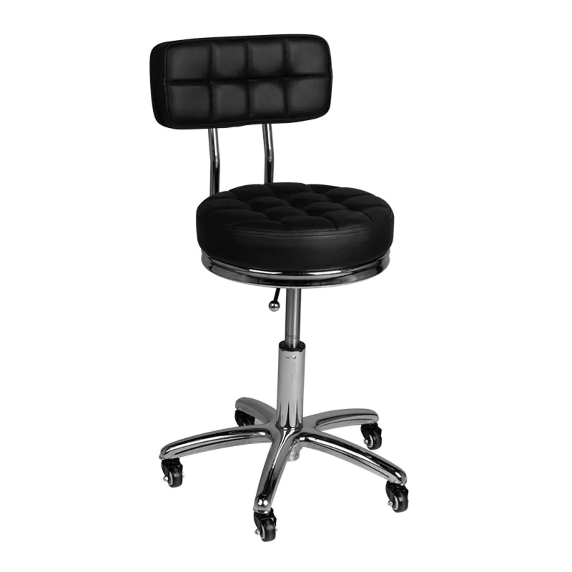 Sgabello AM-877 con Rotelle - Nero