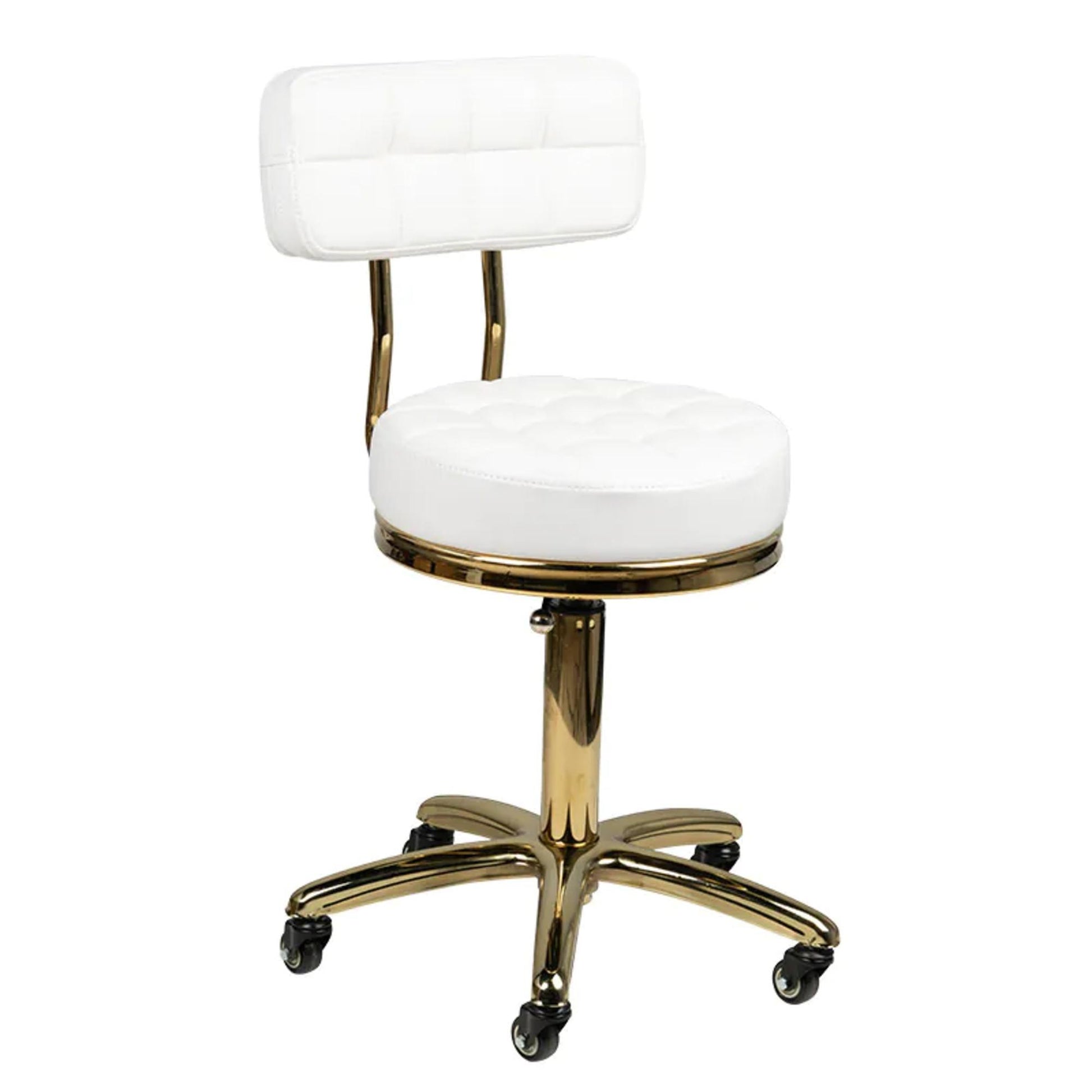 Sgabello AM-961 con Rotelle - Bianco
