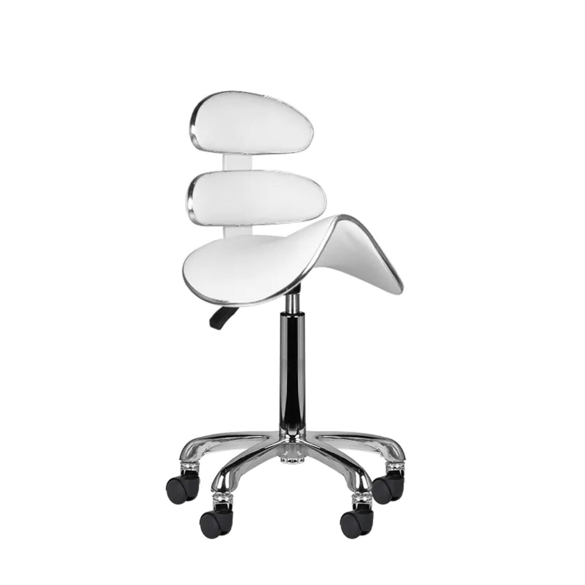 Sgabello Roll Speed AM-880 con Rotelle - Bianco