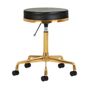 Sgabello H4 con Rotelle - Nero Oro
