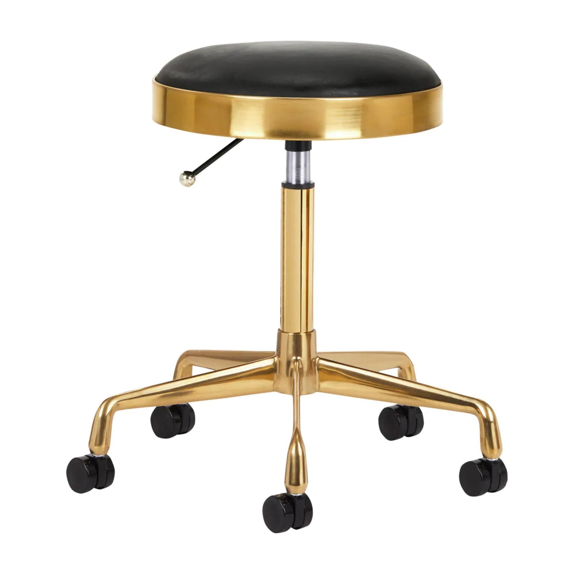 Sgabello H7 con Rotelle - Nero Oro