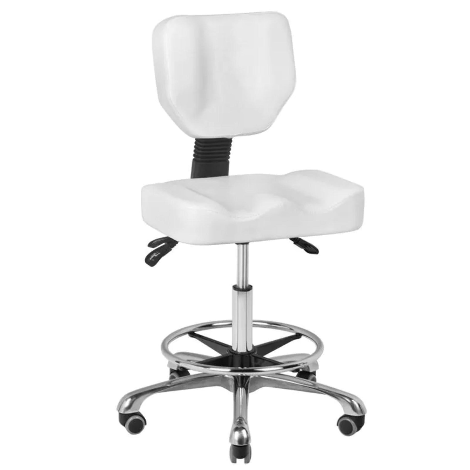 Sgabello A-4299 con Rotelle - Bianco
