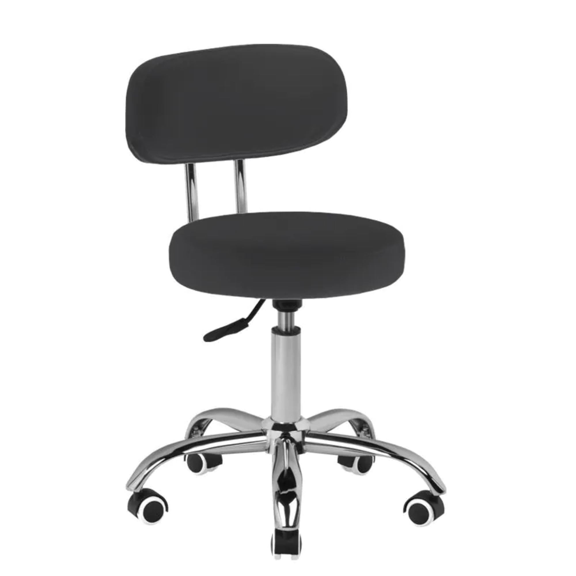 Sgabello A007 per Pedicure con Rotelle - Nero