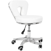 Sgabello 9266 per Pedicure con Rotelle - Bianco