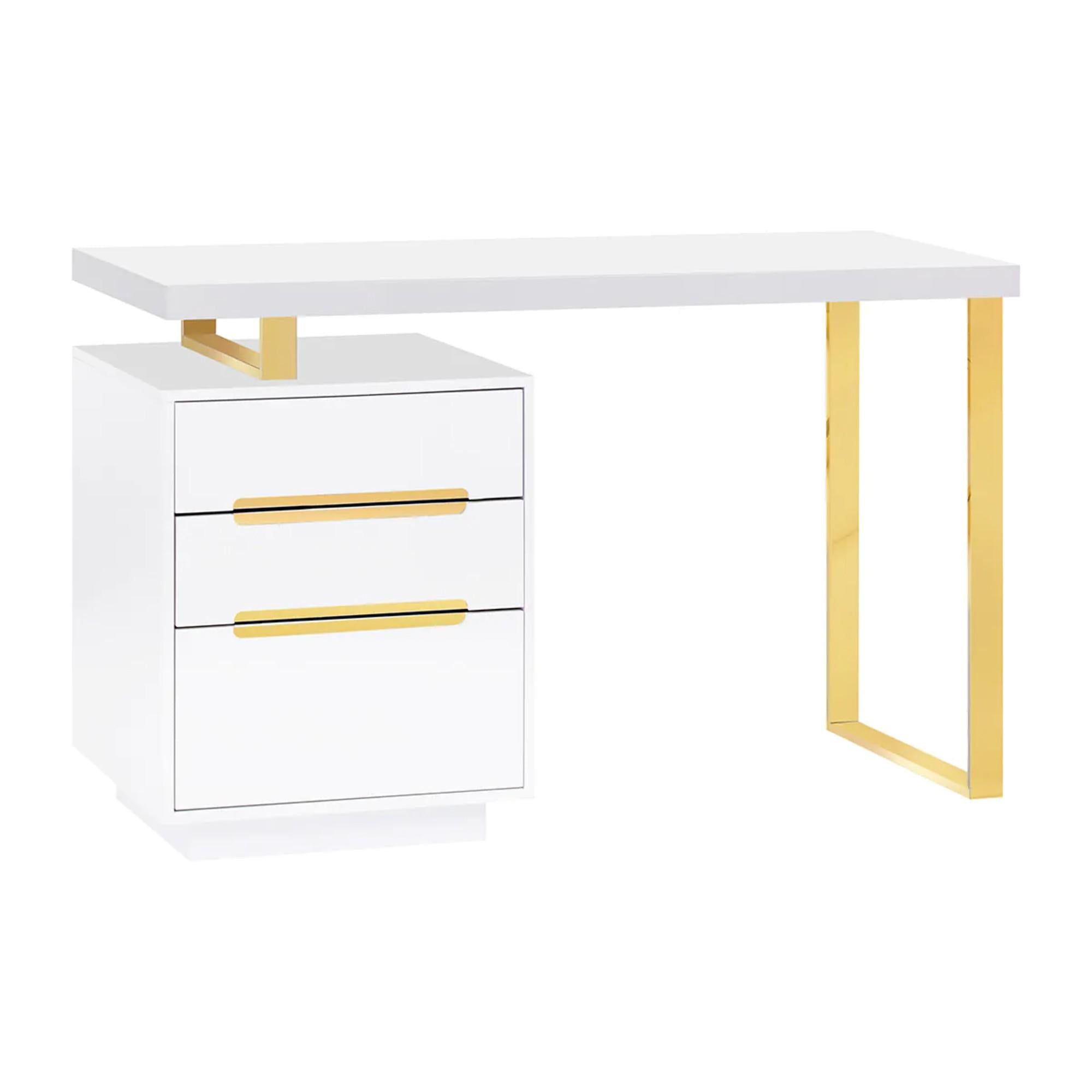 Tavolino Manicure 3311G - Bianco Oro