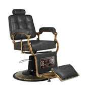 Gabbiano Poltrona Boss HD Old Leather per Parrucchiere - Nero