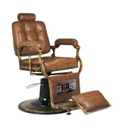 Gabbiano Poltrona Boss Old Leather per Parrucchiere - Marrone Chiaro