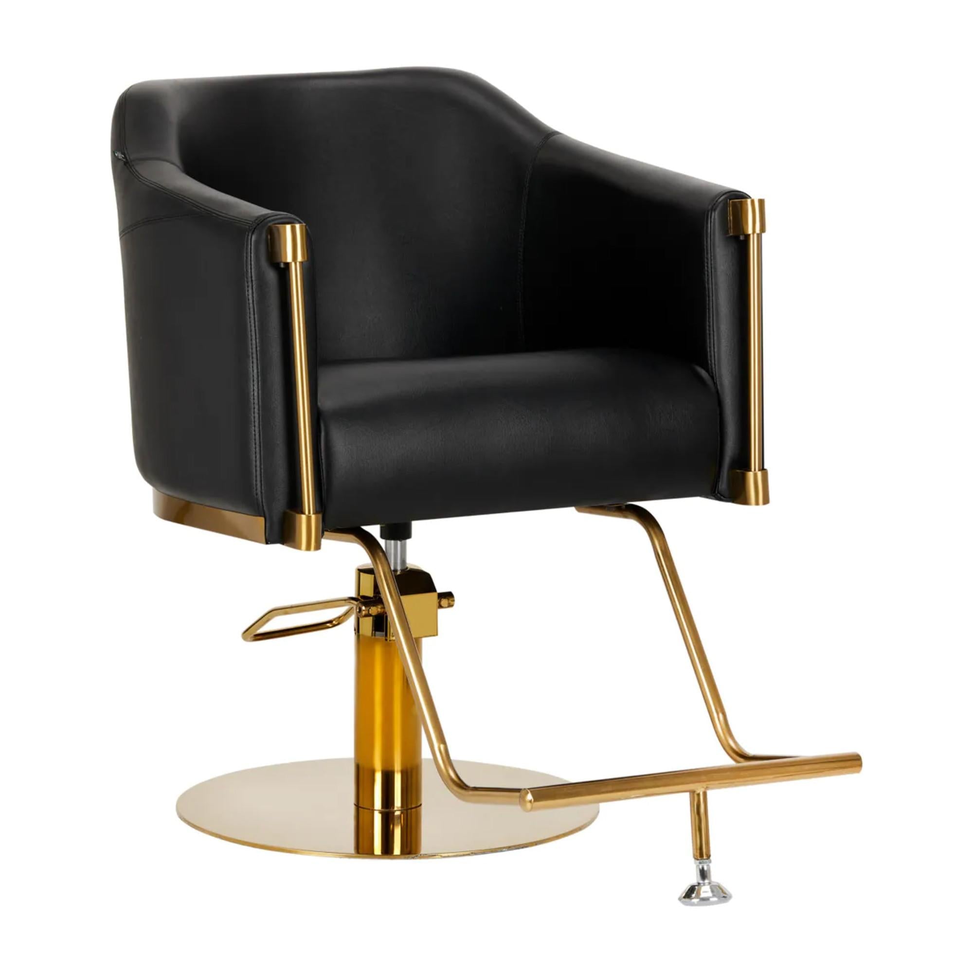 Gabbiano Poltrona Burgos per Parrucchiere - Nero Oro