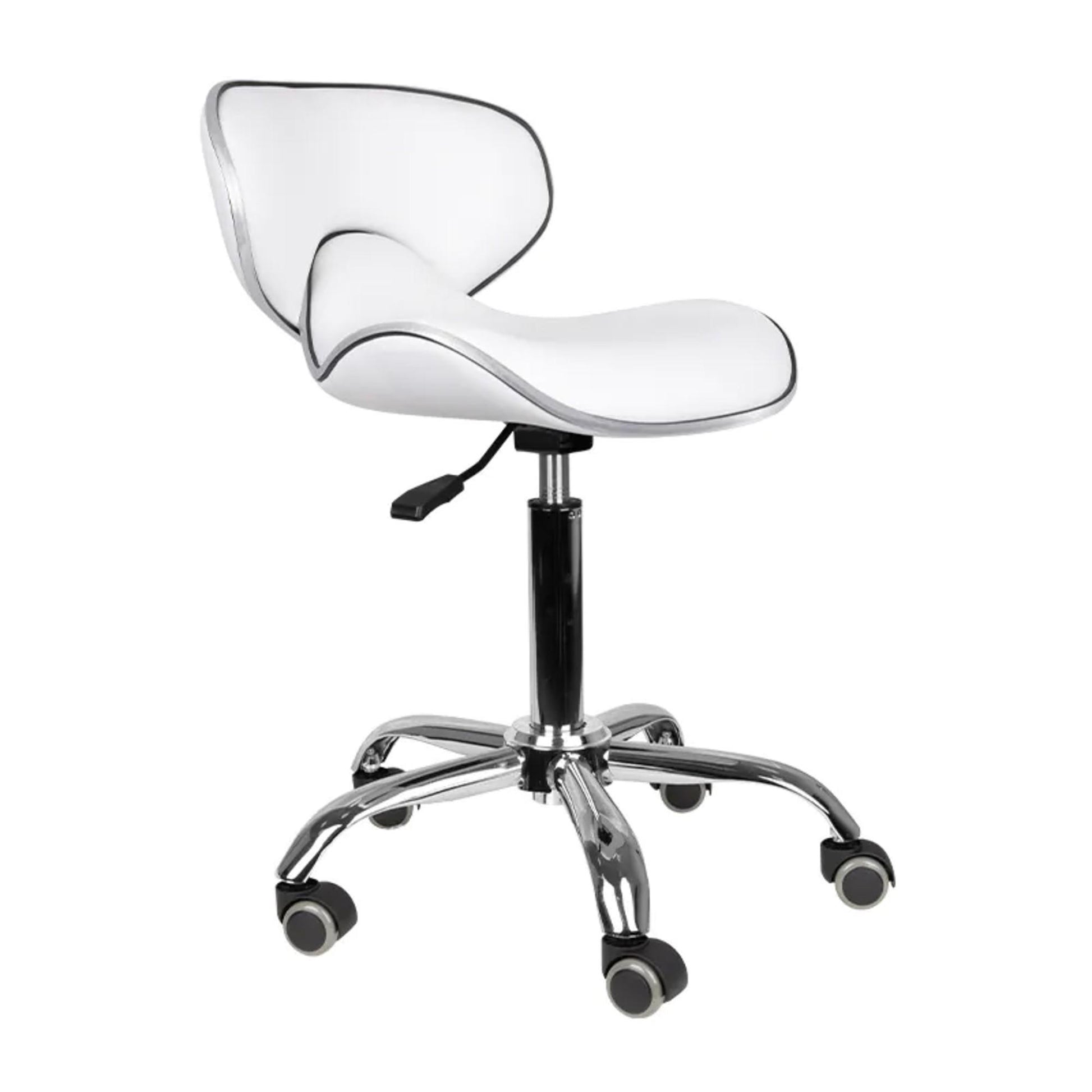 Gabbiano Sgabello Q-4599 con Rotelle - Bianco