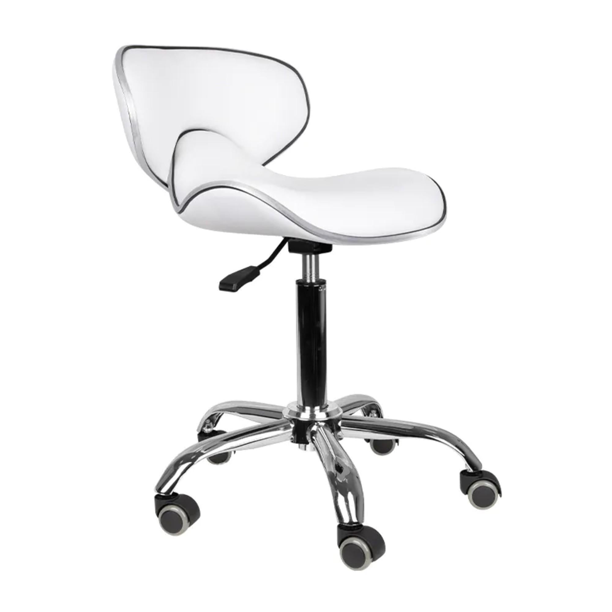 Gabbiano Sgabello Q-4599 con Rotelle - Bianco