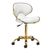 Gabbiano Sgabello Q-4599G con Rotelle - Bianco