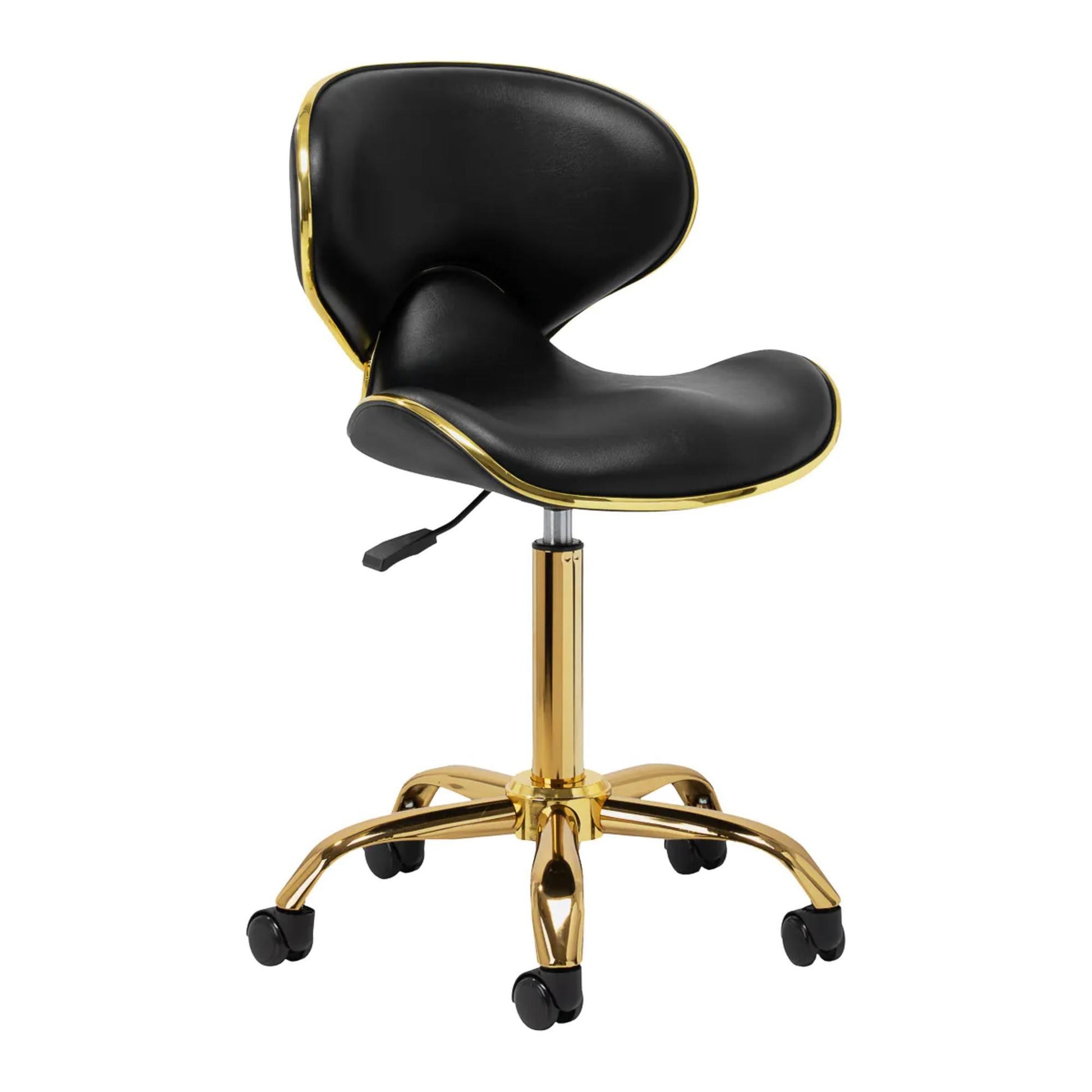 Gabbiano Sgabello Q-4599G con Rotelle - Nero
