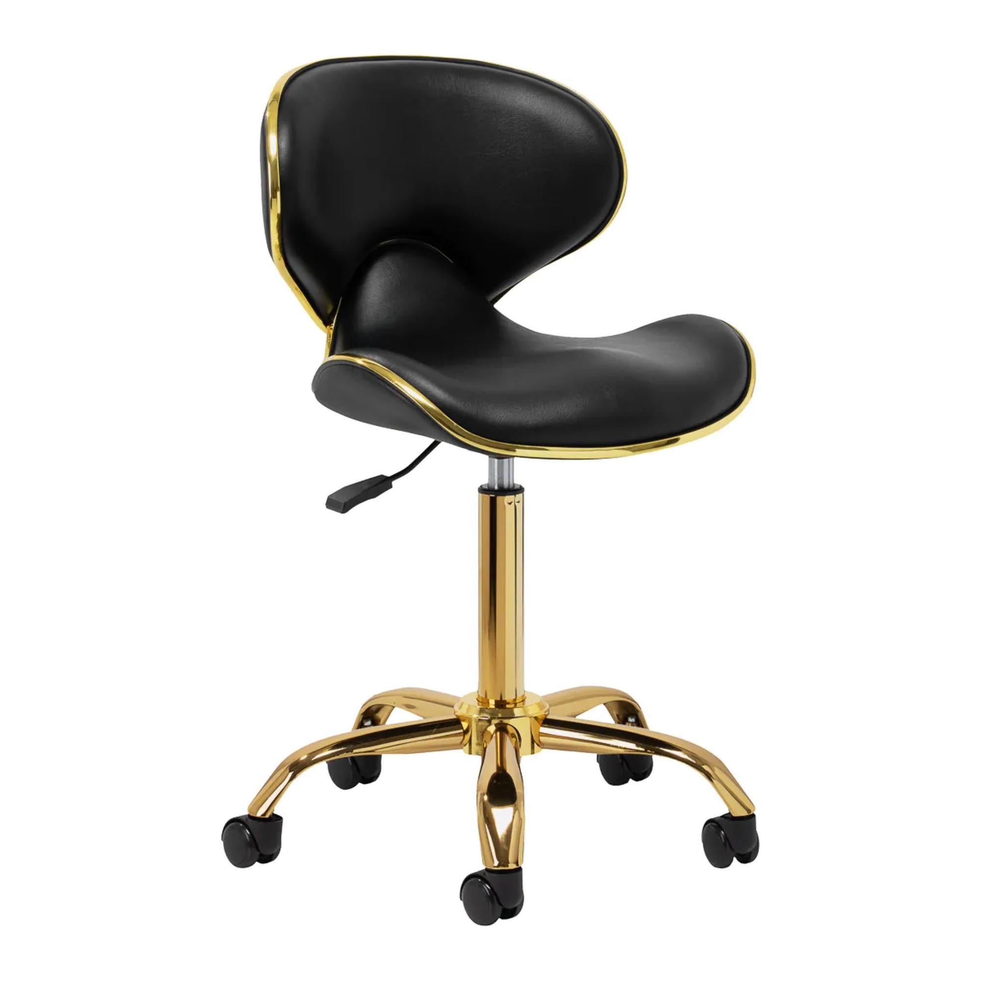 Gabbiano Sgabello Q-4599G con Rotelle - Nero