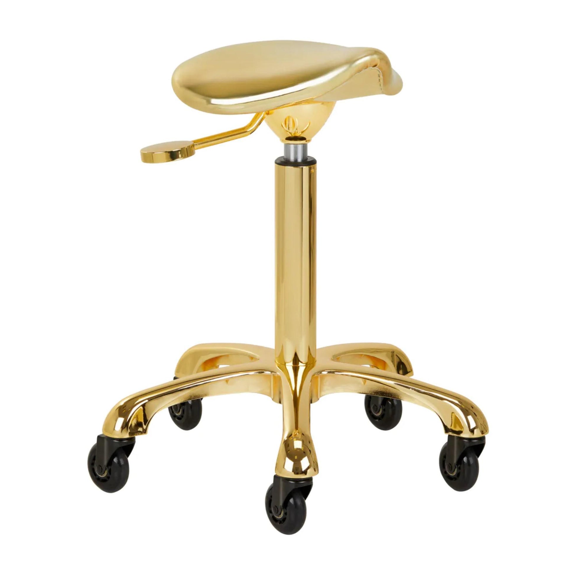 Gabbiano Sgabello Roll Speed con Rotelle - Fine Gold