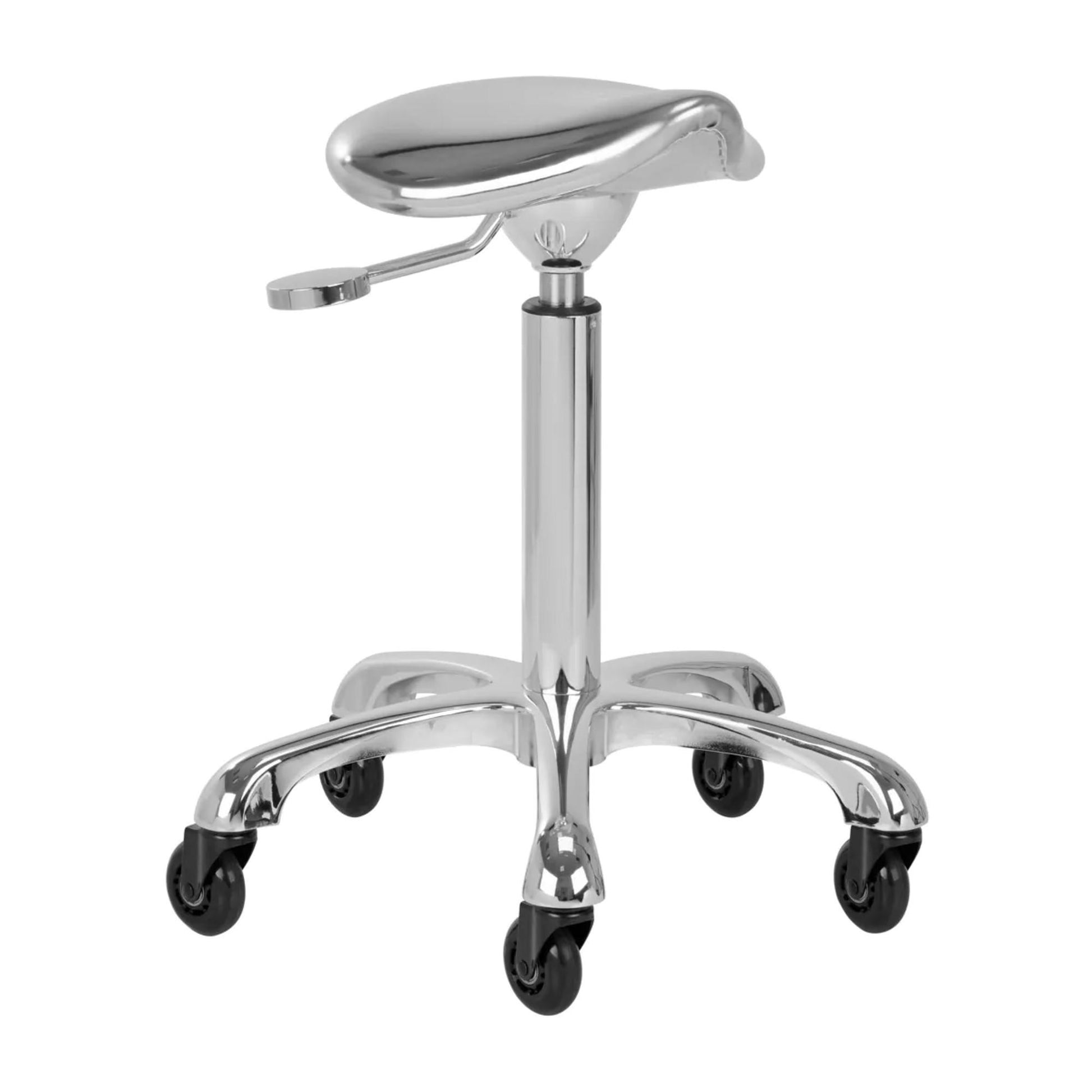 Gabbiano Sgabello Roll Speed con Rotelle - Fine Silver