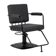 Gabbiano Poltrona Katania Loft Old Leather per Parrucchiere - Nero