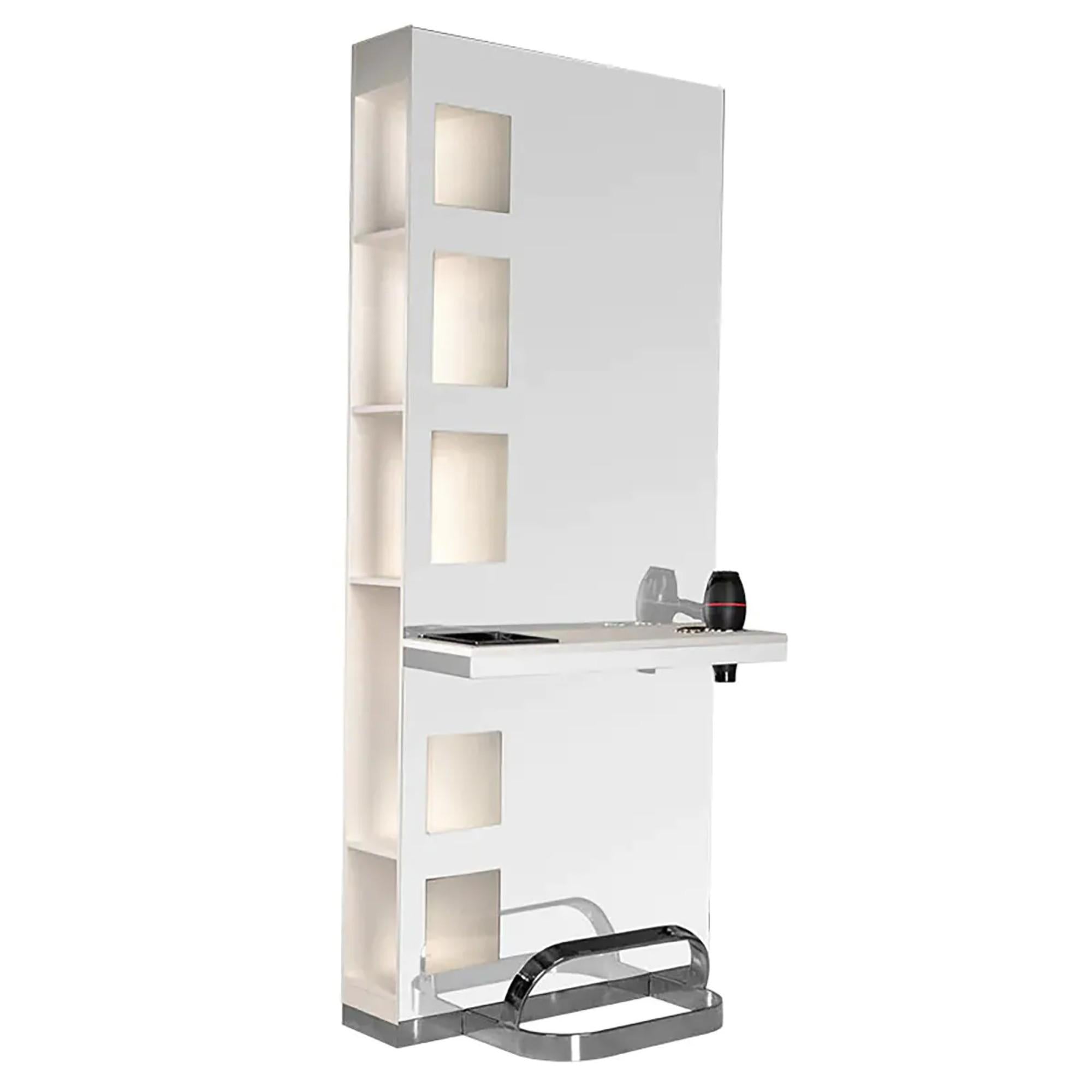 Gabbiano Specchiera B058 Ciliegio per Parrucchiere - Perla