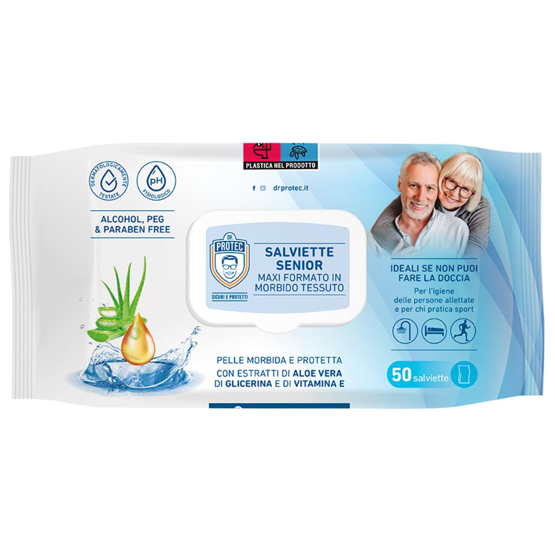 Dr Protec Salviettine Senior Sport Aloe Vera - 50pz