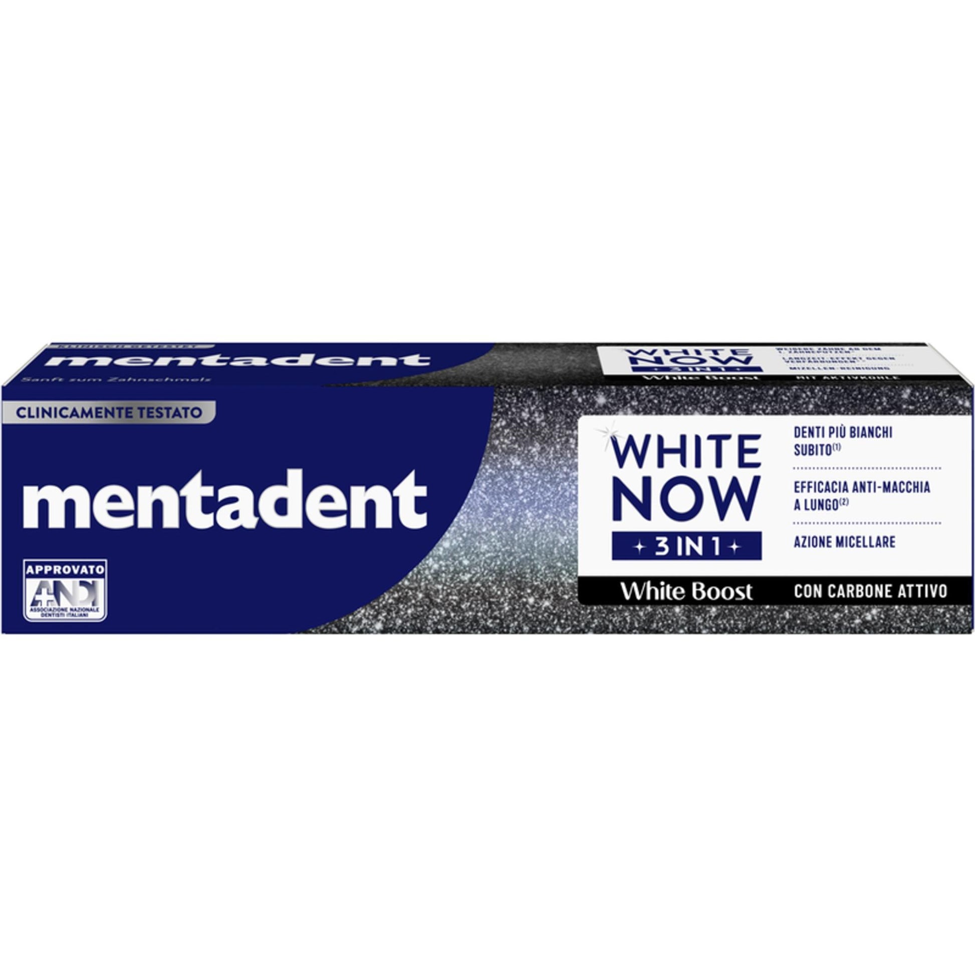 Mentadent Dentifricio White Now 3in1 Boost - 75ml