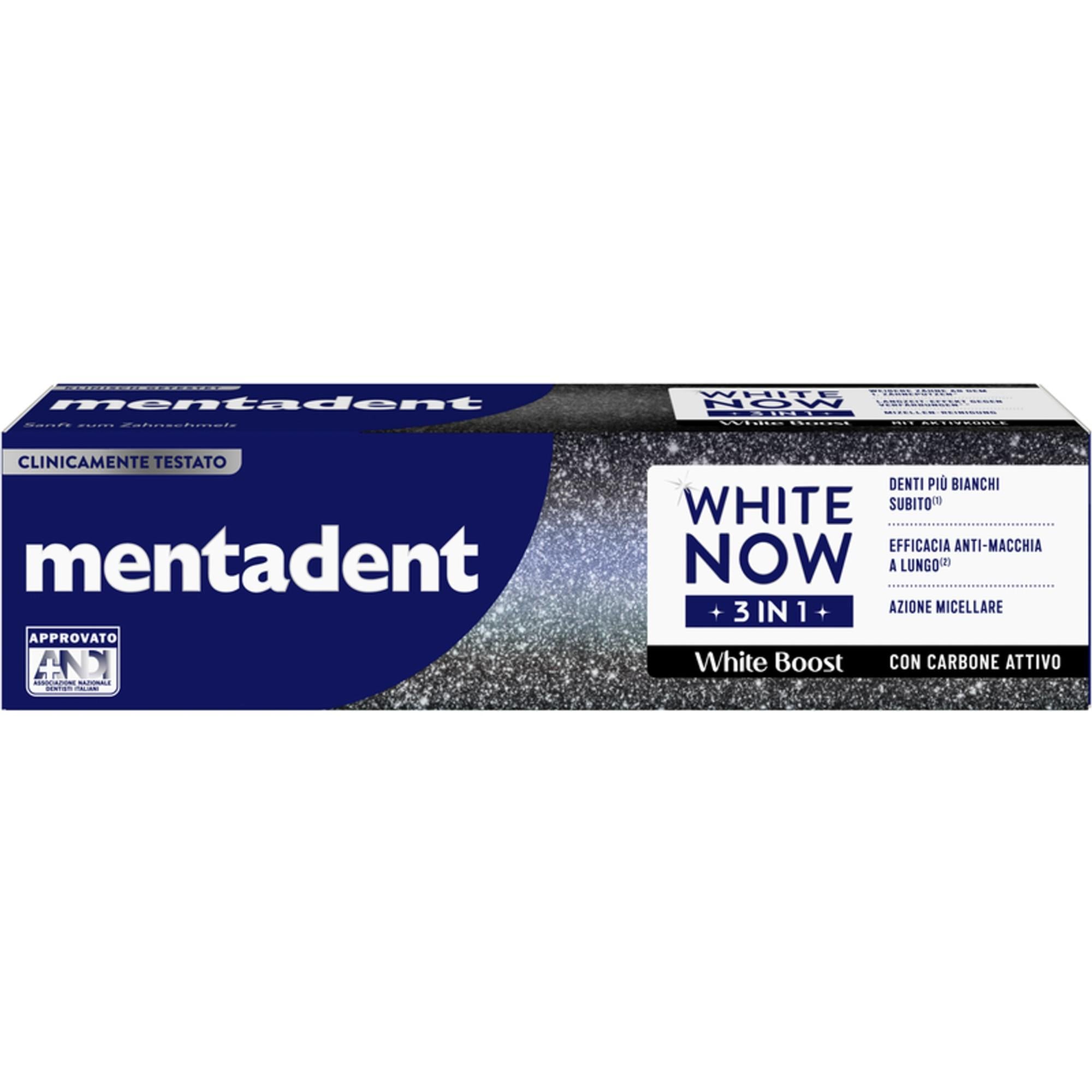 Mentadent Dentifricio White Now 3in1 Boost - 75ml