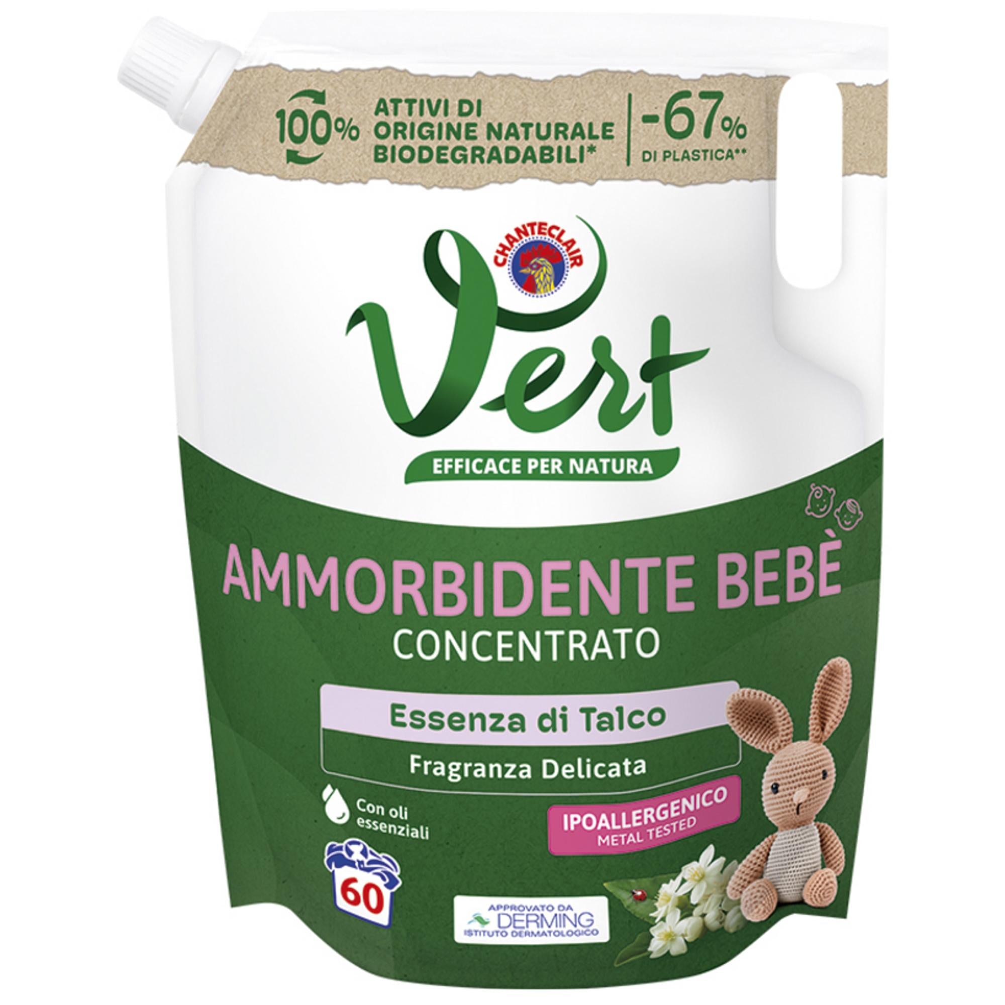 Chanteclair Vert Ammorbidente Concentrato 1200ml - Essenza di Talco