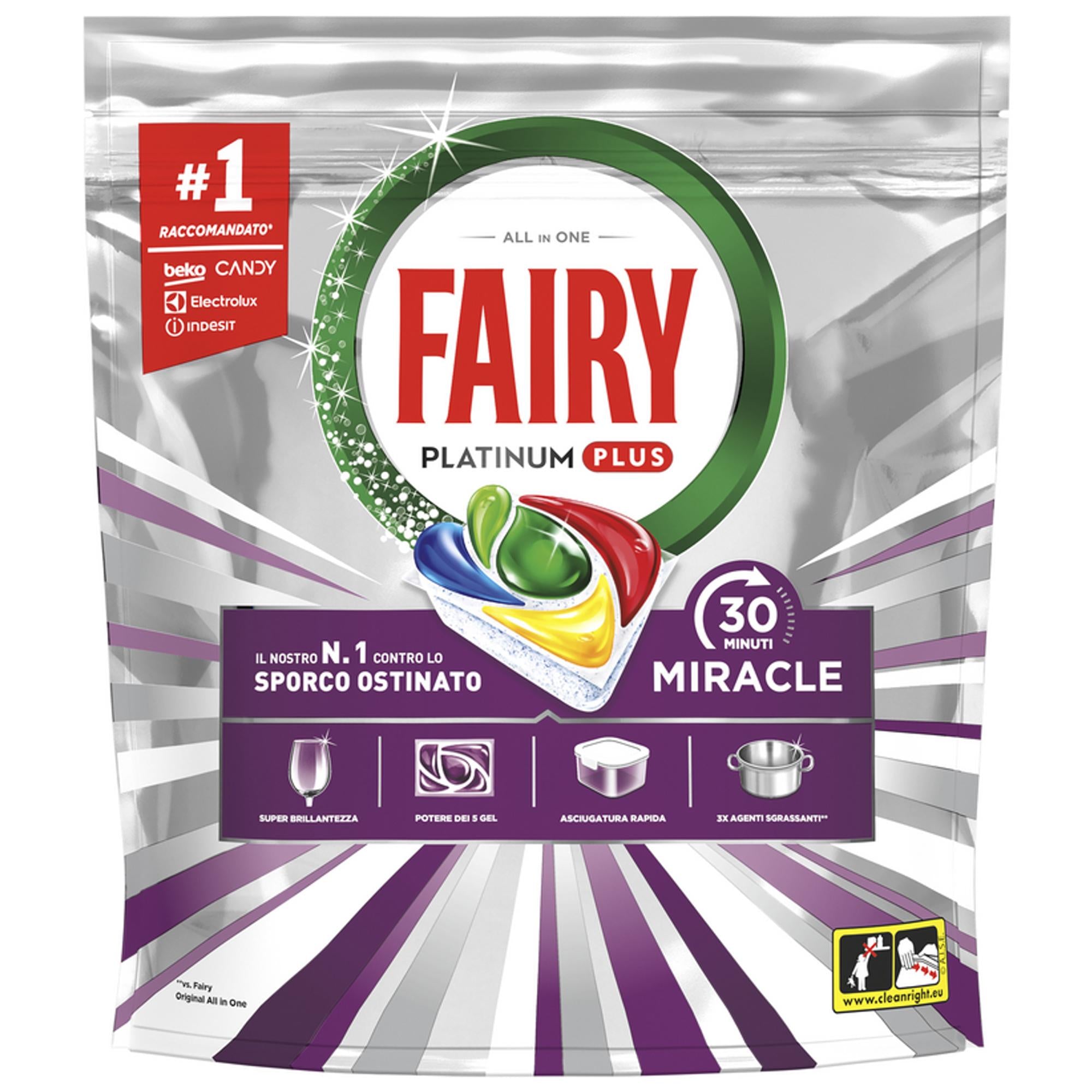 Fairy Platinum All in One Miracle Caps Lavastoviglie 10pz - Lemon