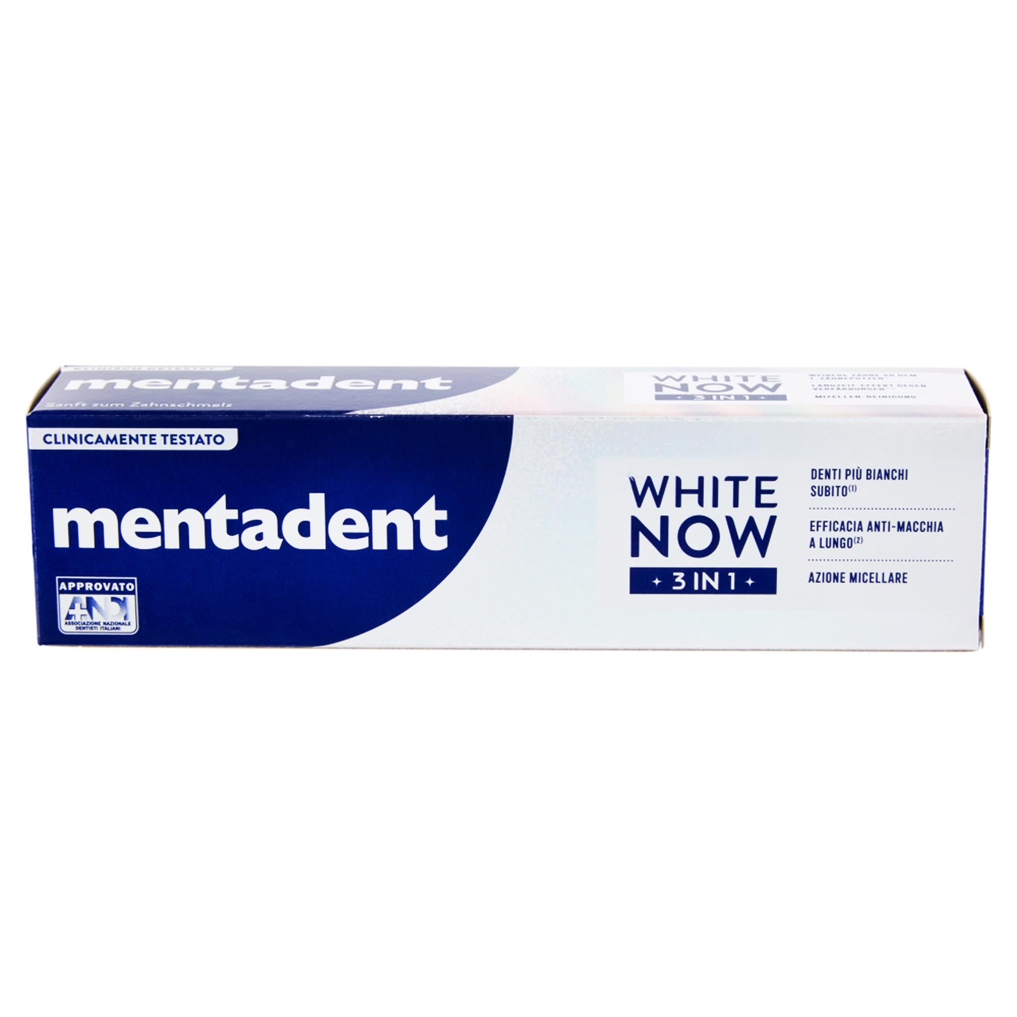 Mentadent Dentifricio White Now 3in1 Original - 75ml