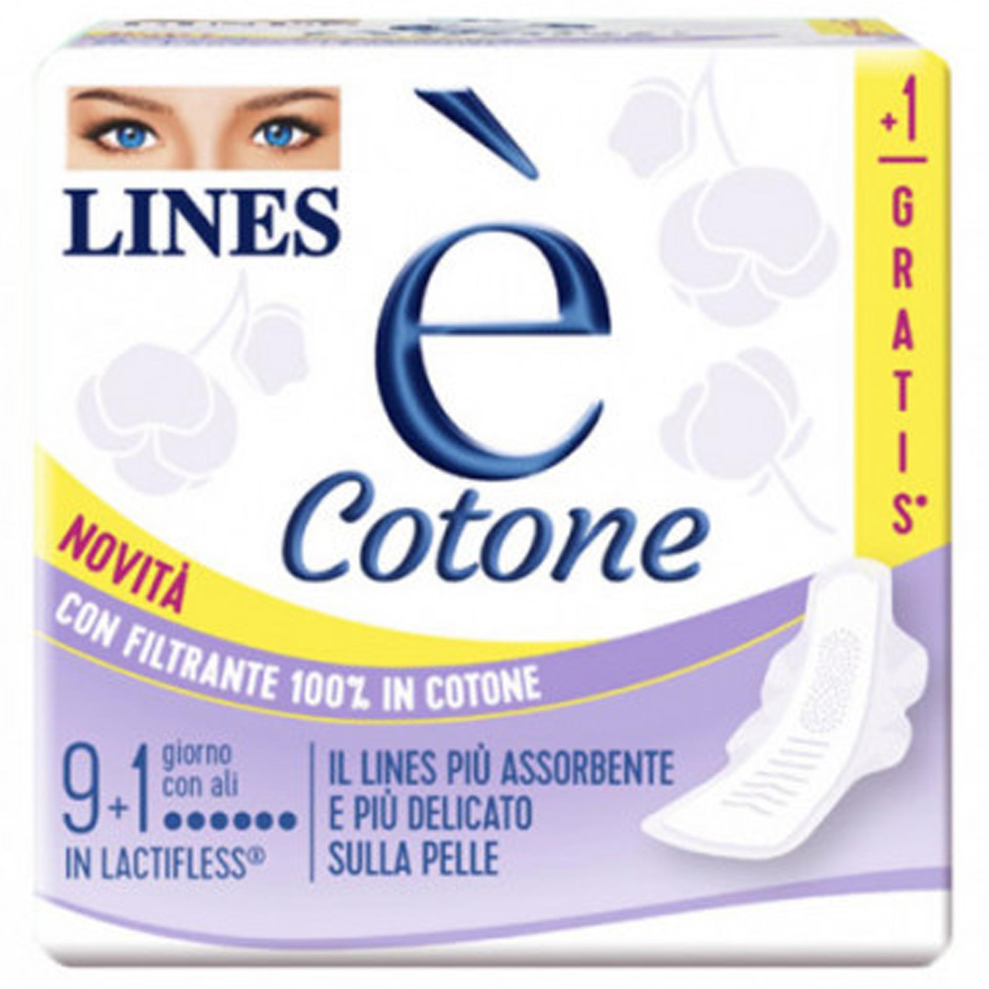 Lines È Cotone Assorbenti Ali Giorno - 10pz