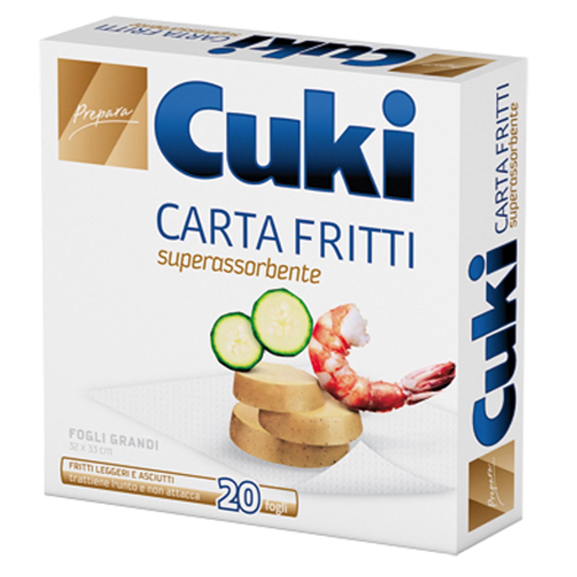 Cuki Carta Fritti Superassorbente Fogli Grandi - 20pz