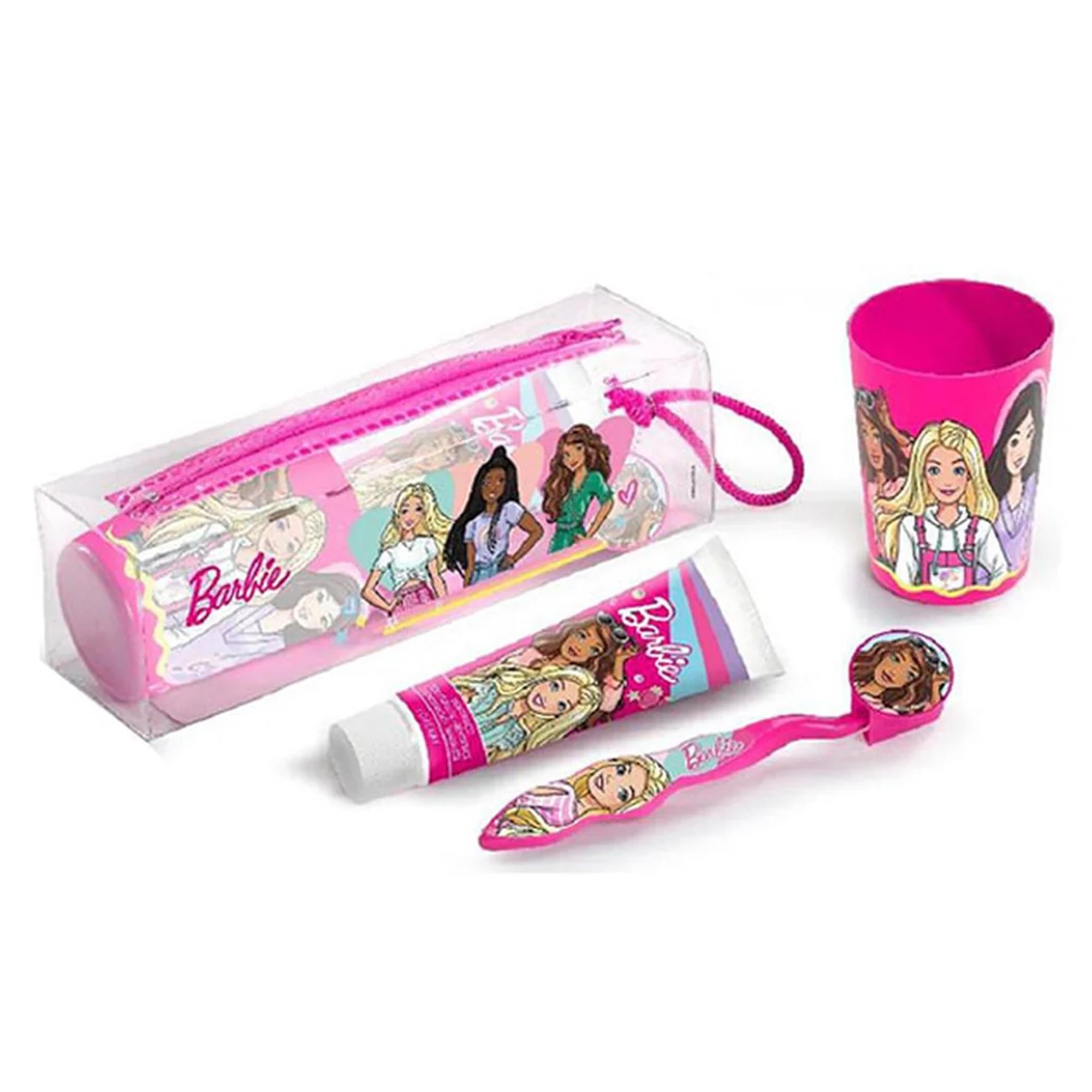 Barbie Kit Viaggio con Spazzolino Dentifricio Bicchiere