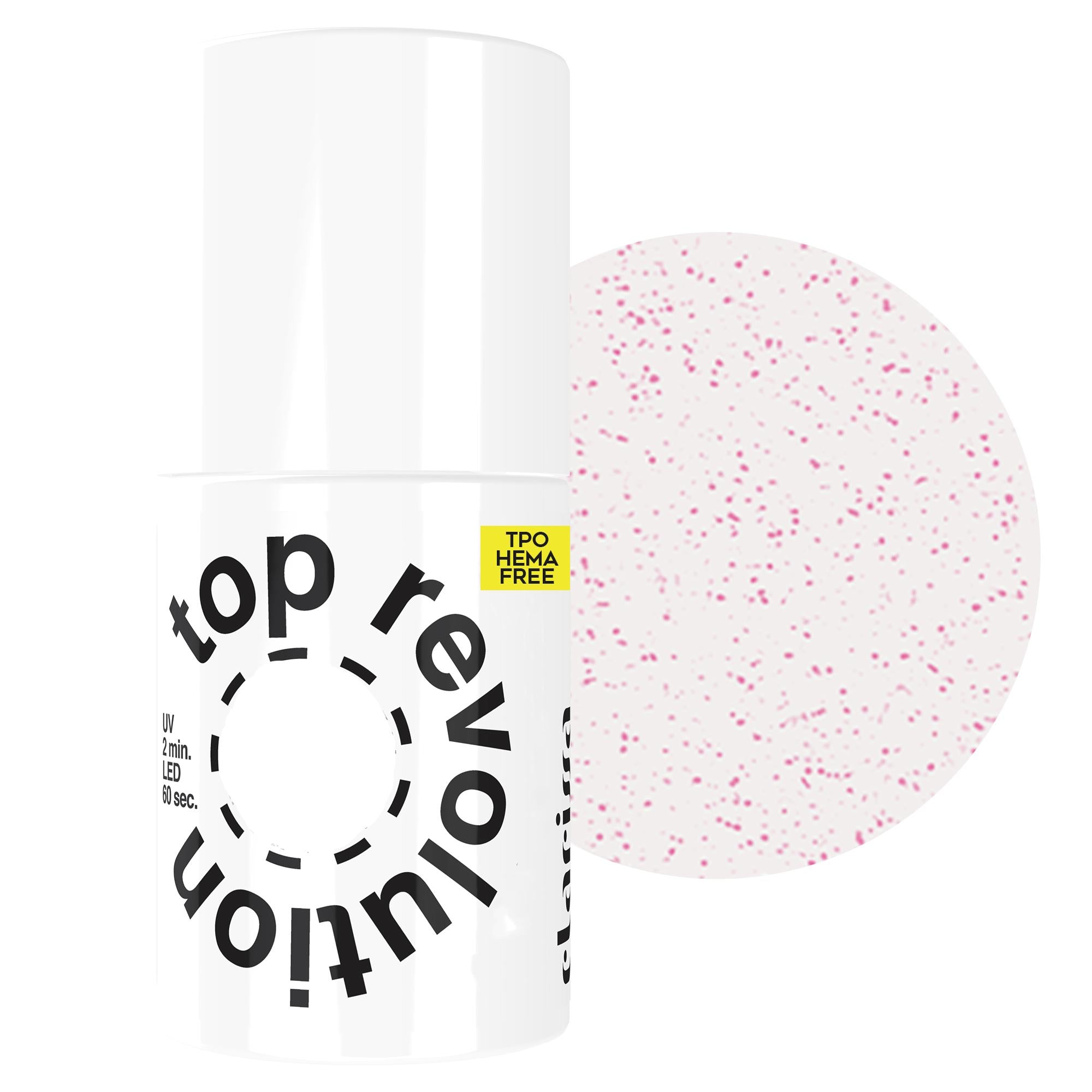 Clarissa Top Revolution TPO HEMA FREE UV/LED 7ml - Pink Microglitter