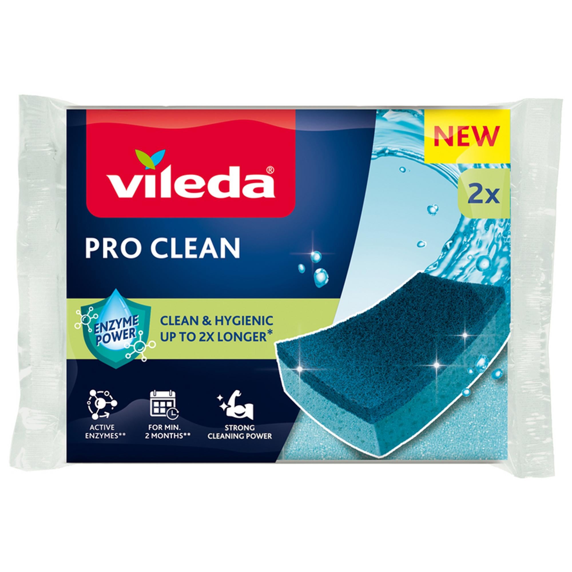 Vileda Pro Clean Spugna con Retina - 2pz