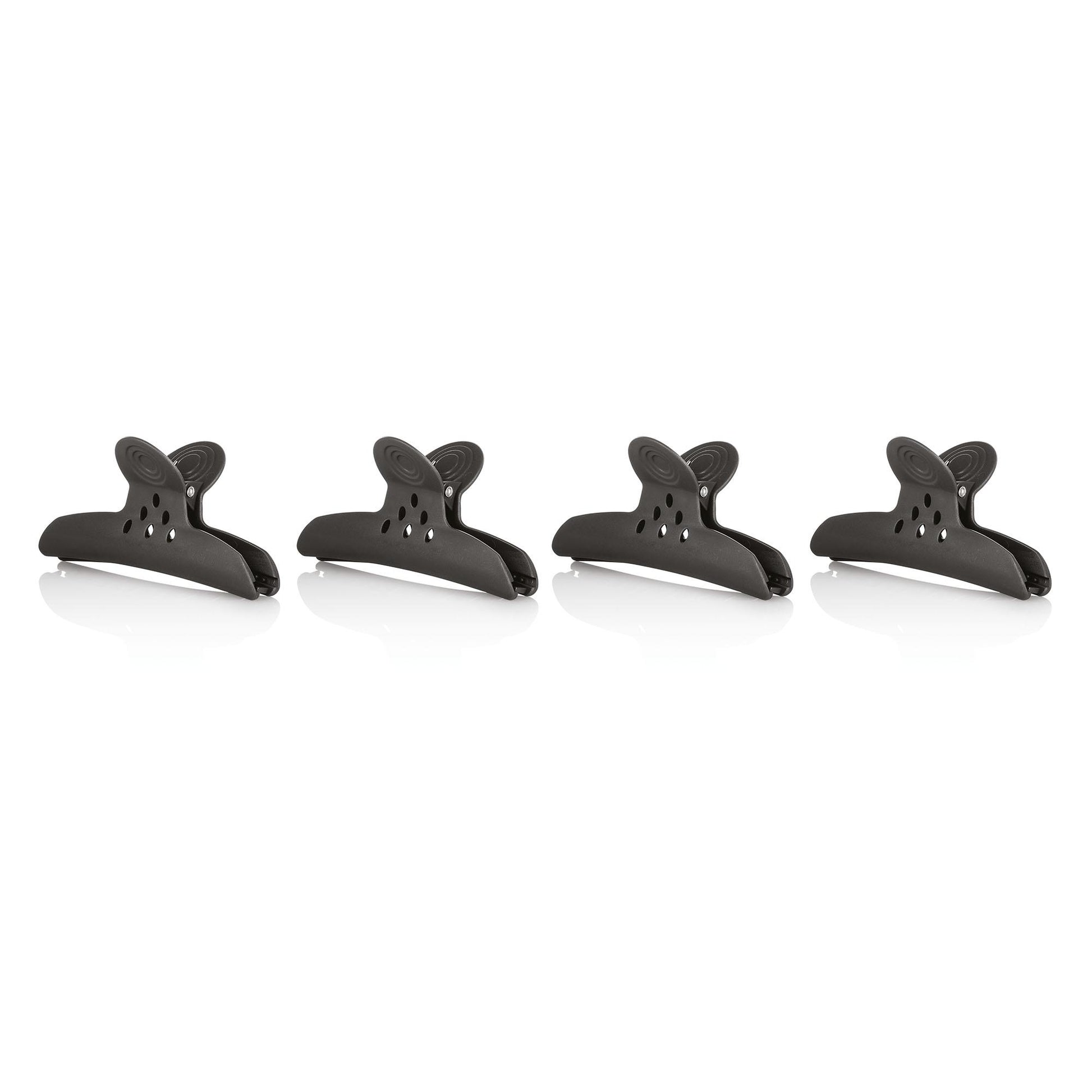 Clip Ferma Capelli in Plastica 4pz - Nero