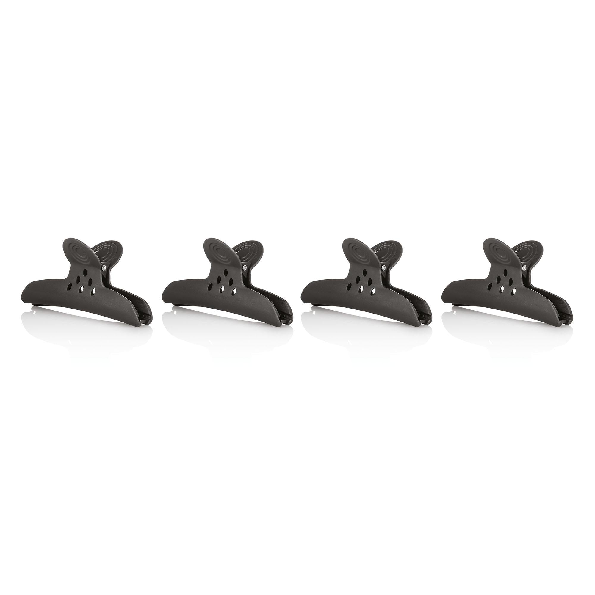 Clip Ferma Capelli in Plastica 4pz - Nero