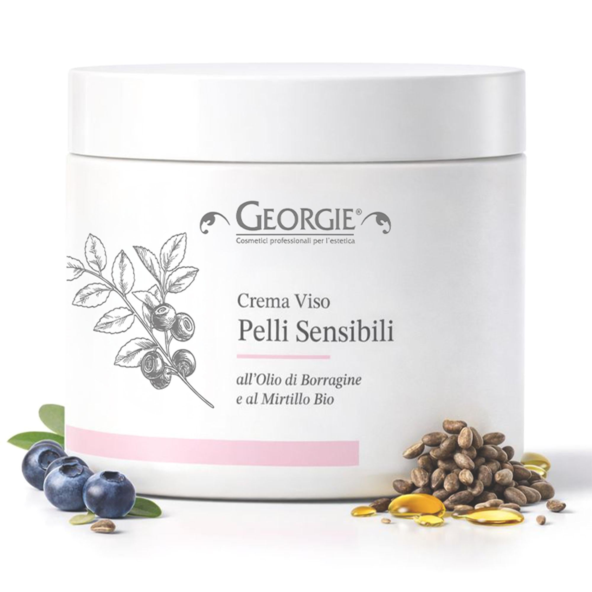 Georgie Crema Viso Pelli Sensibili con Olio di Borragine e Mirtillo - 250ml